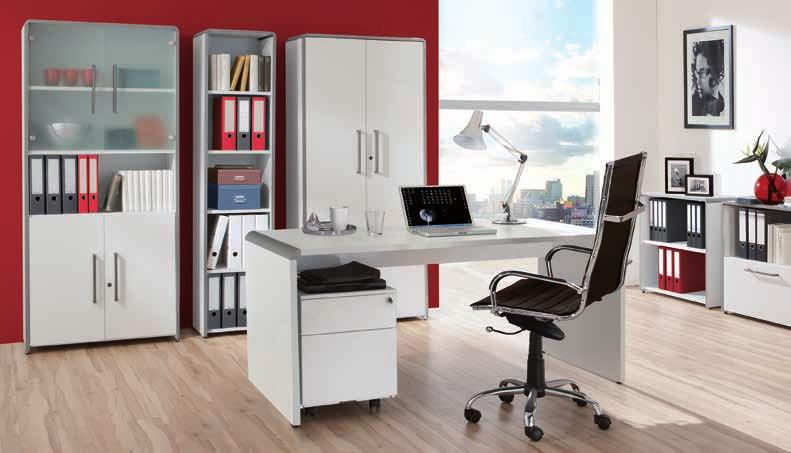The cabinets are available in white or light-grey and
