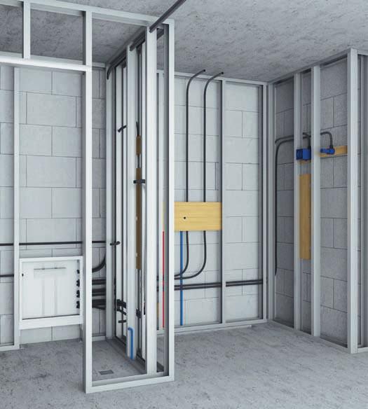 DUCTWORK FOR CABLES Install all concealed boxes; please see installation heights on page 50.