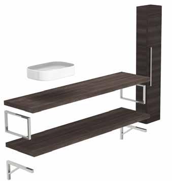 MOUNTED) WITH TOWEL RAIL/ BRACKET + ADDITIONAL SHELF AND WALL MOUNTED VERTICAL STORAGE UNIT Basin