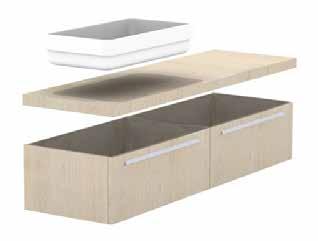 SUGGESTED COMBINATIONS FOR COUNTERTOP BASINS, COUNTERTOPS