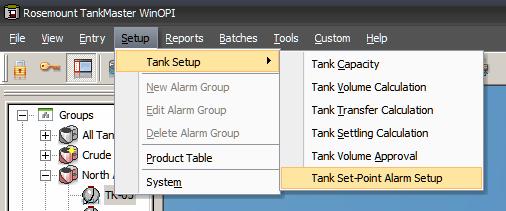 Reference Manual 5.1.3 Set-Point Alarms Set-point Alarms allow you to specify alarm limits for Level, Volume and Weight parameters.