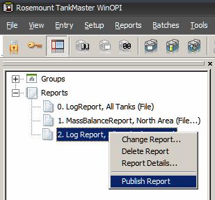 Reference Manual 6.2 PUBLISHING A REPORT When you click OK to close the Report Data window, the report is automatically configured and will be published according to the configured settings.