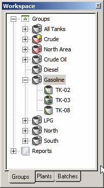 Reference Manual 5. When you have finished adding objects to the new group, click OK. The new tank group is displayed in the Workspace window. New tank group 2.4.