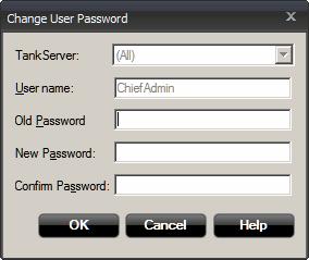 Reference Manual 2.5.6 Changing a Password To change a password for a user account: 1. Go to Tools > Administrative Tools > Set Password. 2. Select the TankServer which is valid for your user account.
