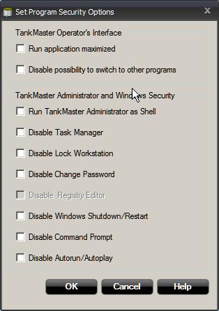 Reference Manual To set the program security options: 1.