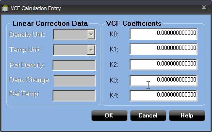 Reference Manual Custom In the Custom Volume Table, a polynomial coefficient is used to calculate the VCF. For a product with the Custom Volume Table selected: 1.