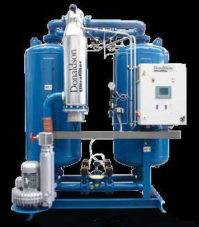 the heated blower air stream. The cooling of the desiccant is conducted with partial flow of the already dried compressed air.