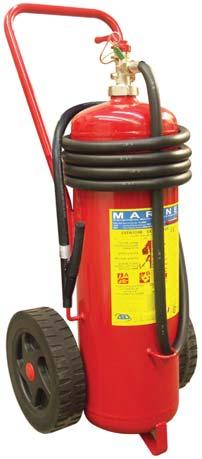 1370 14133 14133 Powder Wheeled Fire Extinguisher kg 25 Approved EN 166-1:200, Marina MED, higest rate achieved - A IVB C CSI Certificate MED/0497/126/09 Organic solid materials, wood rubber,