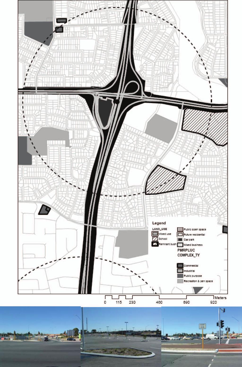 Evolution of the TOD Model for Low-density Cities FIGURE 3. Bullcreek 800m Station Precinct: Land Use.