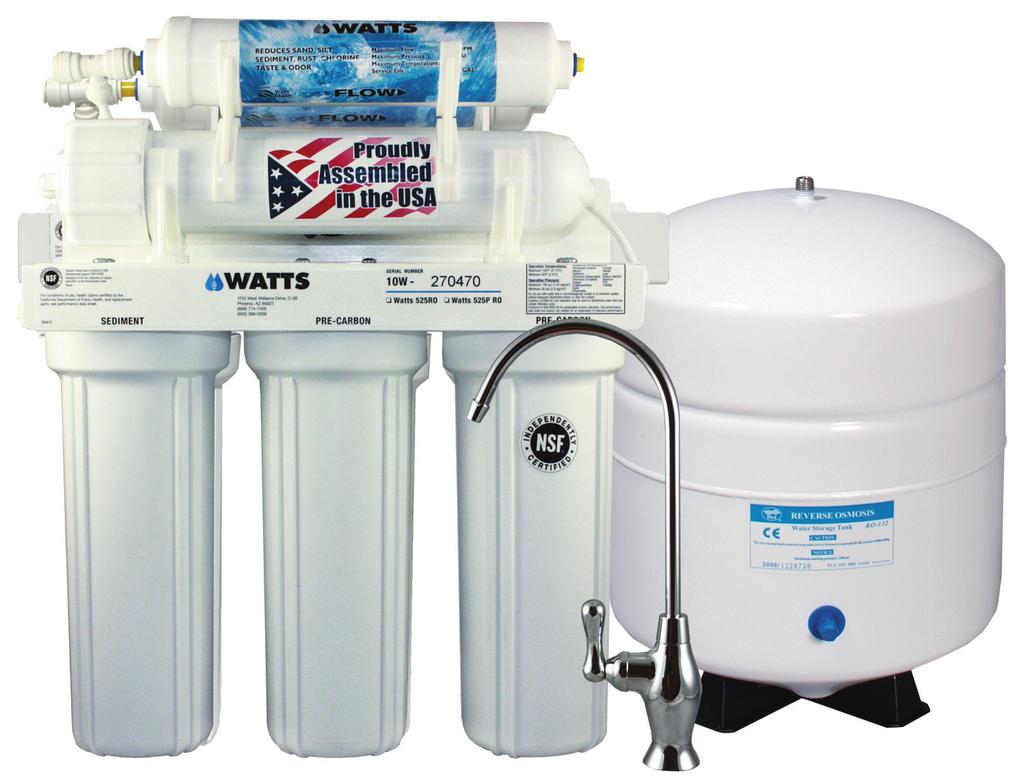 Watts 525 Premium Series RO Systems Certified by NSF International Best Selling Product. Try it today!
