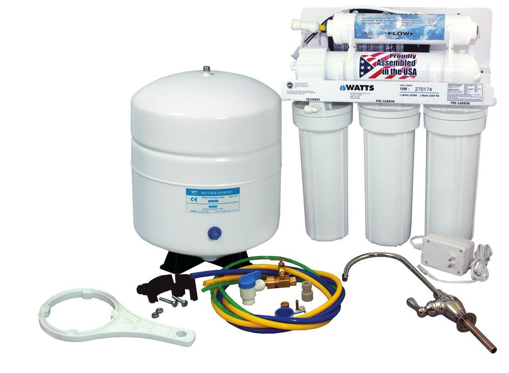 Watts 525P Premium Series RO Systems Booster pump built-in W-525P RO systems come with Aquatech 6800 booster pumps, the industry leader. 110 and 220 volt systems are available.
