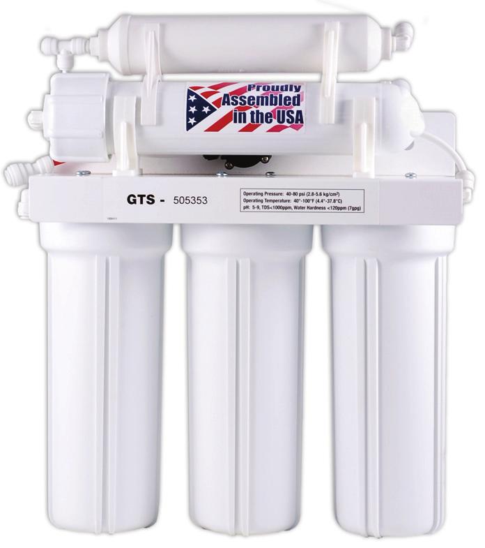 Proven design our best selling "no label" model. Four or five stage treatment for superior performance. 50 GPD membrane (made in USA). Quick connect fittings on inlet and outlet.