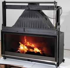 The contemporary style of this firebox, with its clean, uninterrupted lines and fabulous wide panoramic view of the fire is a