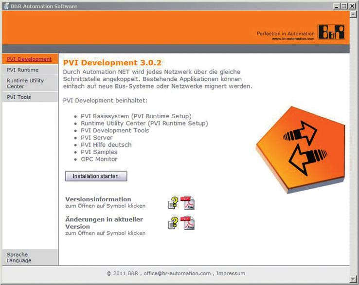 Appendix FAQ 8 In the menu tree on the left, select "PVI Development" Click Start installation" to run Follow the instructions of the installation wizard Once the software has been successfully
