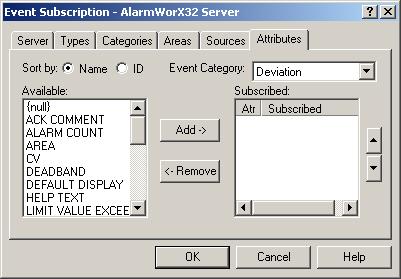 Event Subscription Attributes Tab Attributes is not a filter method. Attributes are properties of an alarm tag.