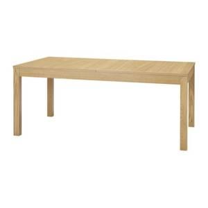 Bed base: plywood (birch) IKEA dining table "BJURSTA" (50% Rabbit, purchased 10 months ago) Price CHF 138.00 Color: oak veneer Length: 218 cm Minimum length: 175 cm Length max.