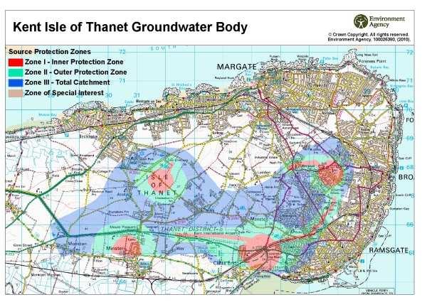 16.13 Thanet s groundwater is extremely vulnerable to contamination as substances (natural substances and man-made chemicals) are able to pass rapidly through the thin soils and the natural fissures
