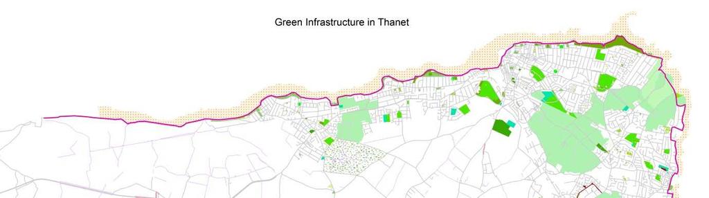 Biodiversity Linear Features Civic Amenity Thanet's existing Green Infrastructure is shown on Map 13 below.