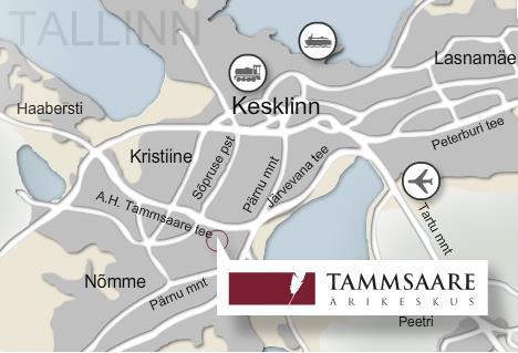 Joonis 5. Tammsaare Ärikeskuse asukoht Tallinna linna ruumis.