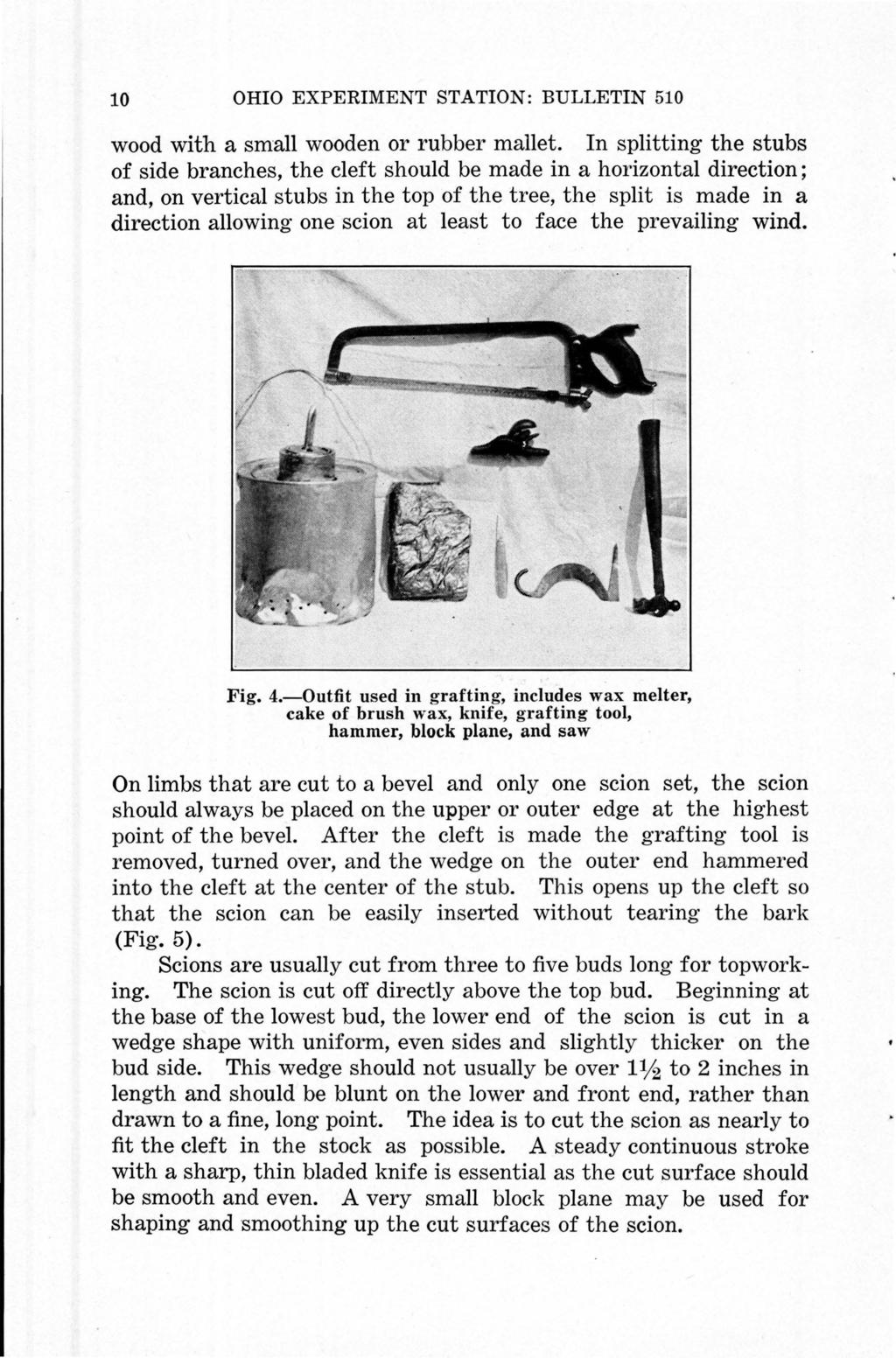 10 OHIO EXPERIMENT STATION: BULLETIN 510 wood with a small wooden or rubber mallet.