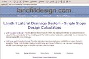 Web-based interactive landfill design software On-line interactive landfill design calculators assist in proper design and regulatory compliance.