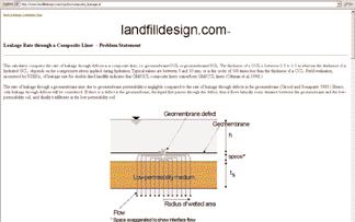 Web-based interactive landfill design software 34 Leakage rate through geomembrane liner This calculator computes the rate of leakage through defects in a geomembrane overlaying a very permeable