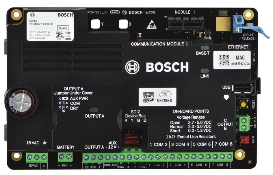 Intrsion Alarm Systems B6512 IP control panel, 96 points B6512 IP control panel, 96 points www.boschsecrity.