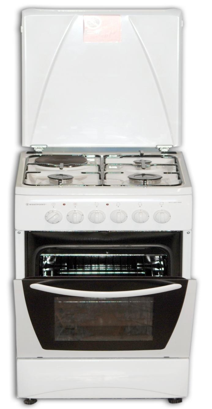 WCC-5631EGH WH 50 x 60 3 Gas Burners 1 Electric Hot Plate Oven Capacity: 56 Lts Enameled Lid Electric Oven +