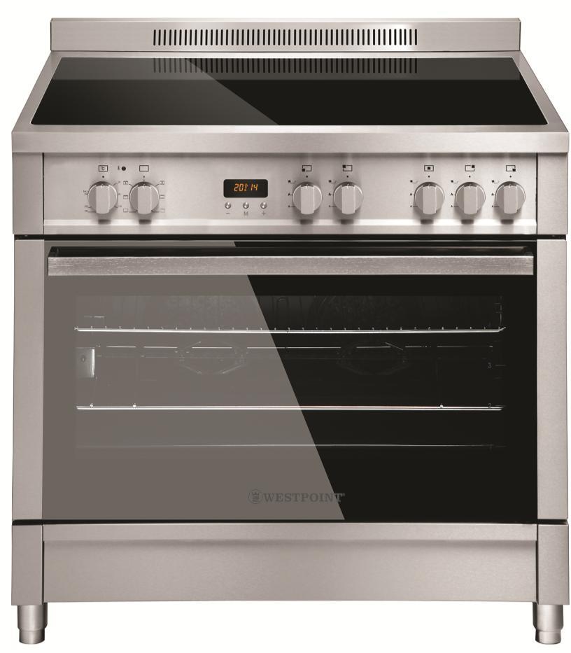 90 x 60 Vitroceramic Cooker WCAM-6905E9XD 4 Radiant Burners Oven Capacity: 110 Lts Electric Oven / Electric Grill Hot