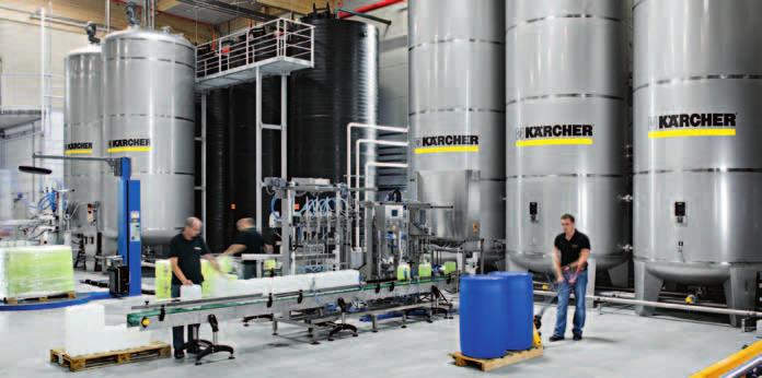 As a systems provider of cleaning machines Kärcher develops not only their own cleaning formulas for use in Kärcher cleaning machines; the company produces the cleaning agents themselves.