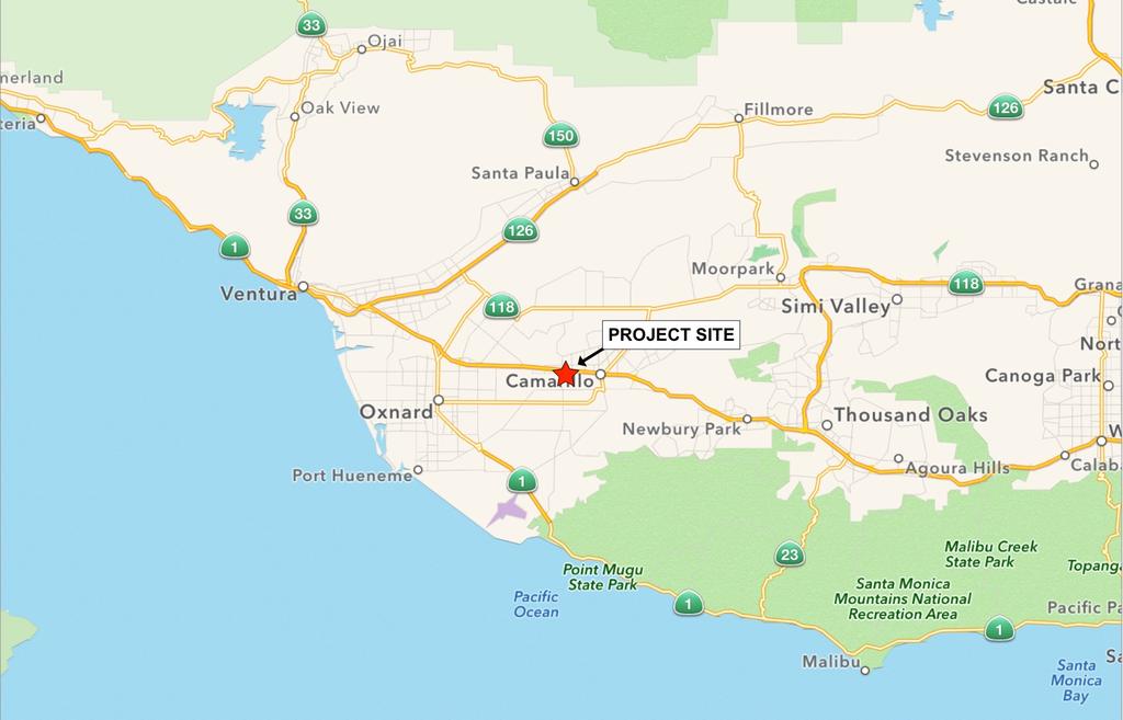 PROJECT DESCRIPTION ENVIRONMENTAL SETTING Project Site Location The proposed project site is located within the City of Camarillo in Ventura County.