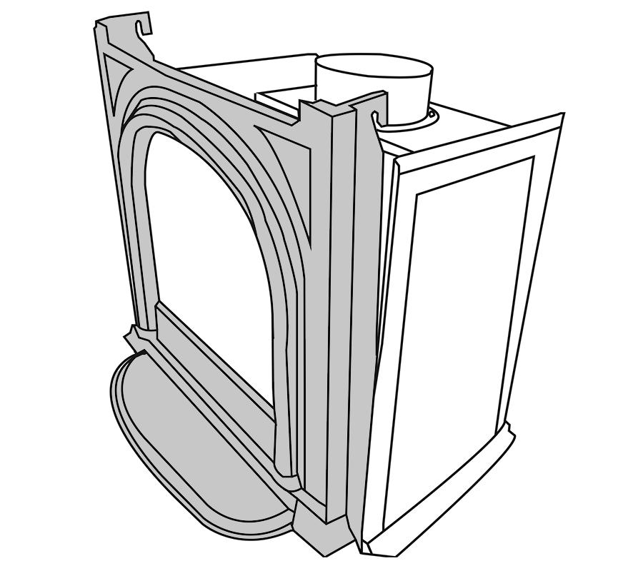 User Instructions 4.3 Huntingdon 20, 30 and 40 WARNING: DOOR CASTINGS ARE EXTREMELY HEAVY - SEEK ASSISTANCE BEFORE REMOVAL. 4.3.1 Lift the top of the appliance off and put to one side, see Diagram 6.