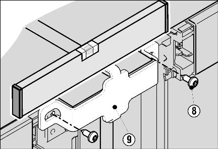 Start-up u Push the appliances together, realign them, and while doing so, screw the large mounting bracket Fig. 13 (9) on the top front side of the appliance using the screws Fig. 13 (8).