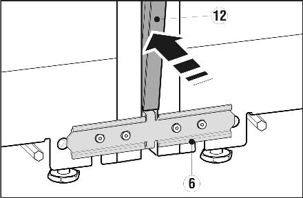 u Do not move the appliance combination again until all mounting brackets are tightly fitted. Fig. 14 u On the back, position the wide mounting brackets Fig.
