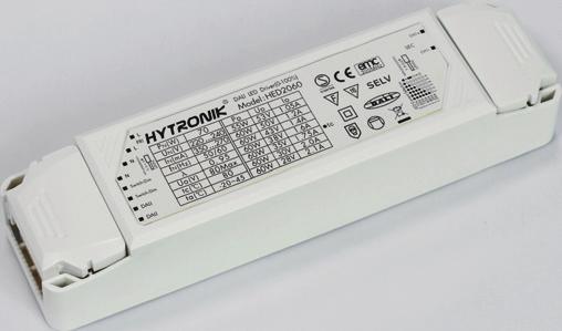 HED2020 Maximum 20W Selectable output currents from 350-900mA Selectable for constant voltage 12V, 24V DALI and switch-dim Size (L x W x H): 150 x 52 x 28mm HED2040 Maximum 40W Selectable output