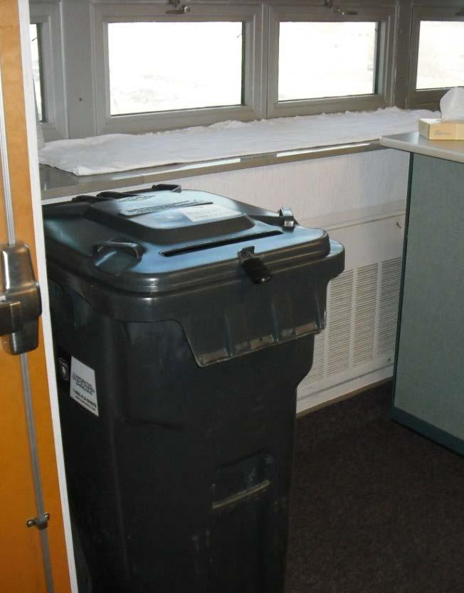 Operating Features Containers for documents waiting to be shredded were required to be stored in a hazardous