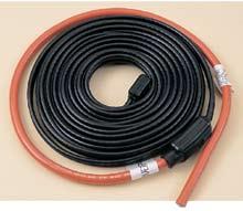Pipe Tracing Commercial Pipe Freeze Prevention HB Freeze Protection Cable Resistance heating cable includes ground braid, black outer jacket, and 2 foot orange 14/3 cold lead. No thermostat; no plug.