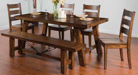 ROOM 72 x 42-inch trestle table with casual x base is hand crafted with solid maple, cherry and select hardwoods.