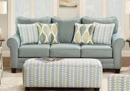 Outstanding seating comfort in high-grade fabric with 4 accent pillows.