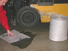 5 m (15" x 100') Universal absorbent pad can absorb oils, coolants, solvents and water Absorbs 19 times its weight. Will absorb 26.3 US gallons/roll.