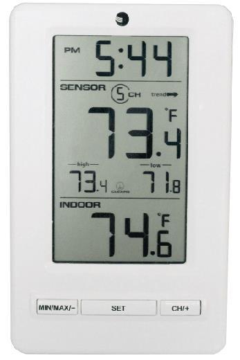 temperature, soil temperature and ground temperature. F007PF 8-channel pool float thermometer. Applications include pools, spas, and lakes.