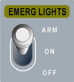 position: the emergency lighting system is energized with power from emergency