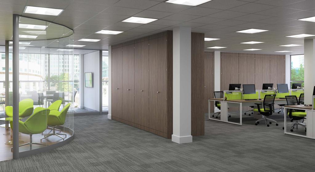 HiStore Wall Storage Flush-fitting floor-to ceiling storage that enables you, very neatly, to utilise the full height of your office for storage.