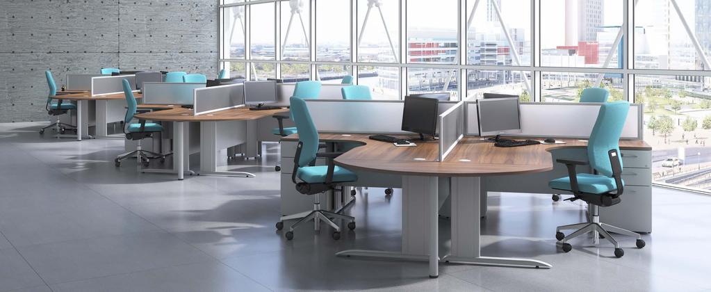 Corner Desks Corner desks offer the benefit of three distinct worksurface zones, all immediately accessible by