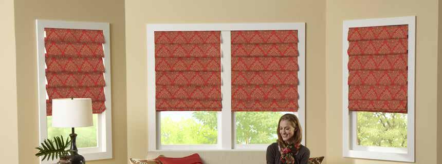 Shades Soft Shades Shade Styles CLASSIC ROMAN This version of a traditional flat roman shade has concealed support rods at every