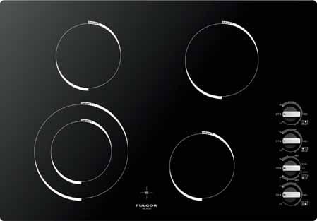67 Series Radiant Cooktops300 Radiant Cooktops 300 Series F3RK30B1 30 Electric radiant cooktop in glass ceramic 4 knobs for power level setting Hot Surface indicator