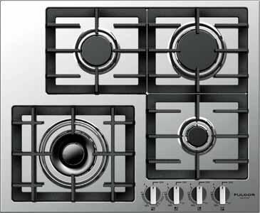 79 Series Gas Cooktops400 Gas Cooktops 400 Series F4GK24S1 24 Gas cooktop with 4 burners, stainless steel Electric Flame Ignition and