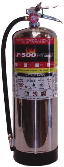 Extinguishers & Suppressants Encapsulator Technology Suppressant F-500 is a class A & B UL listed agent that delivers striking results in fire combat.