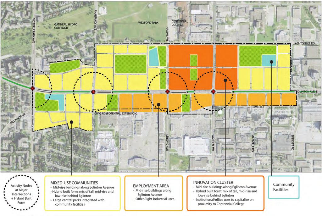 Eglinton Connects: Focus Area Recommendation LEGEND LRT Station Future LRT platform Green trackway New mixed-use
