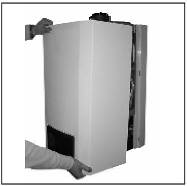 You will now have acces to the internal components of the boiler Hinge forward the